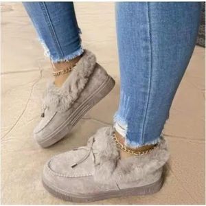 Warm fur trimmed grey loafers for fall/winter